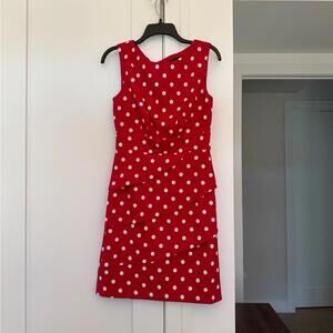 90’s Vintage Red Polka Dot Sleeveless Dress Sz 6